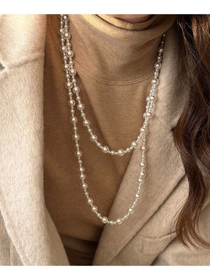 Shiklik 2'li Beyaz Renk Inci Kadın Kolye