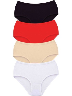 Marsilyan 4 Adet Tutku Kadın Yüksek Bel Bato Kalın Lastik Külot S12