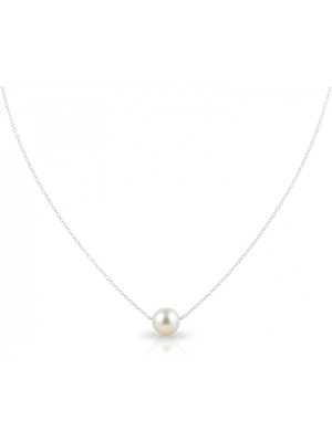 Mavili Gümüş Inci Kolye - Gümüş