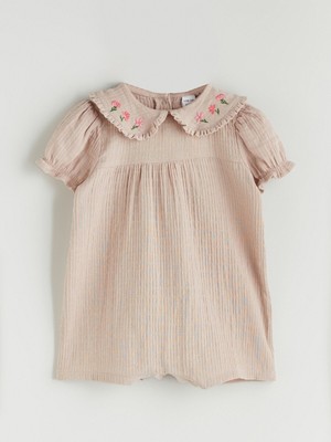 Lc Waikiki Yeni Sezon Bebe Yaka Kız Bebek Müslin Tulum