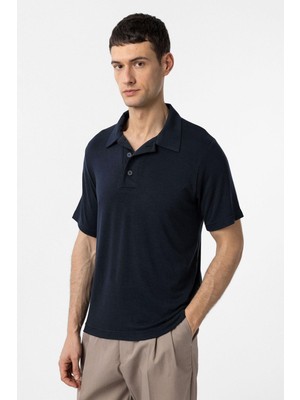 Antioch Lacivert Regular Fit Polo Yaka Erkek T-Shirt