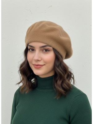 Derikem Fransız Tüylü Peluş Ressam Bere Kadın Şapka