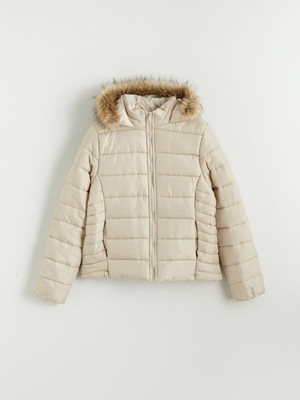 Lc Waikiki Yeni Sezon Kürk Kapüşonlu Kadın Şişme Mont