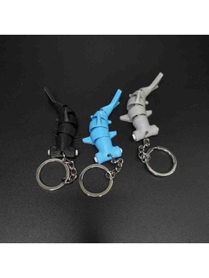 Urartu3d Esnek Komik Çekiç Başlı Köpekbalığı Anahtarlık