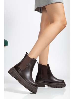 Zerenyus ZRİN812-2137 Premium Kahve Lastikli Günlük Kadın Bot