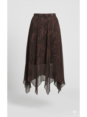 Kadın Astarlı Beli Lastikli Şifon Etek