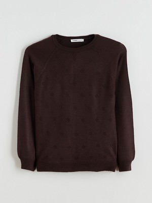 Lc Waikiki Yeni Sezon Bisiklet Yaka Çiçekli Kadın Triko Kazak