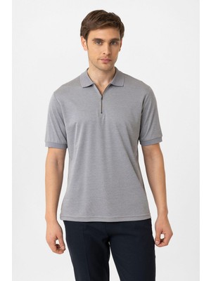 Antioch Gri Fermuarlı Regular Fit Erkek T-Shirt
