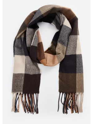 Lc Waikiki Yeni Sezon Püskül Detaylı Ekose Desenli Erkek Atkı