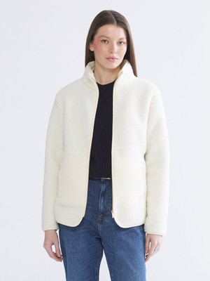 Lc Waikiki Yeni Sezon Dik Yaka Kadın Pelüş Hırka