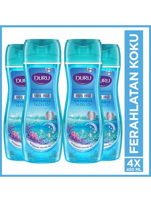 Duru Fresh Sensations Okyanus Ferahlığı Vegan Duş Jeli 4x450 Ml