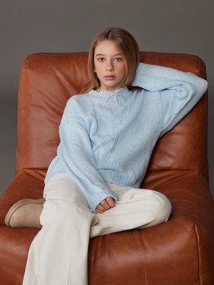 Lc Waikiki Yeni Sezon Bisiklet Yaka Kız Çocuk Triko Kazak