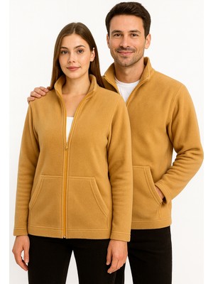 Kae Laurean Unisex Anti-Pilling Tüylenme Yapmayan Standart Fit Tam Fermuarlı Soğuk Geçirmez Polar Hırka