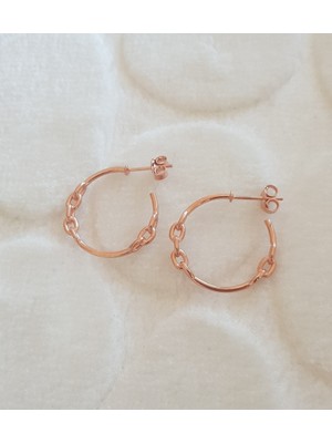 Canka Zincir Model Gümüş Halka Küpe