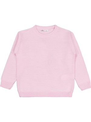 Civil Girls Düz 6-9 Yaş Kazak - Pembe 6-7 Yaş