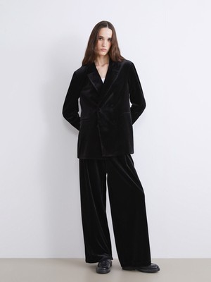 Lc Waikiki Yeni Sezon Geniş Paça Kadın Kadife Pantolon