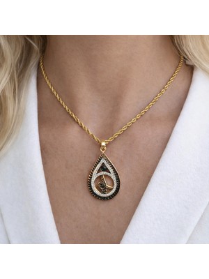 Yush Aksesuar Burgu Zincir Çelik Damla Kolye