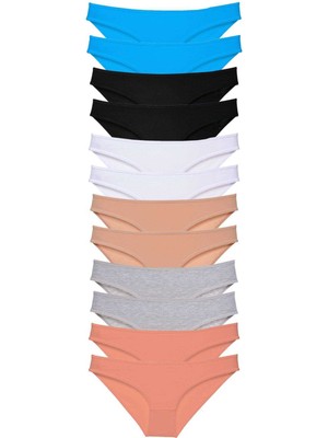 Marsilyan 12 Adet Eko Set Likralı Kadın Slip Külot Çok Renkli 4