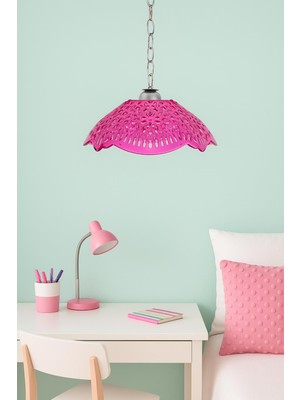 Depa Pembe Akrilik Avize Modern Dekoratif Aydınlatma 35X35X12 cm