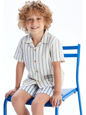 Lc Waikiki Yeni Sezon Kısa Kollu Armürlü Erkek Çocuk Gömlek