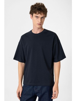 Antioch Lacivert Crop Fit Erkek T-Shirt