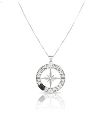 Mavili Gümüş Burç Gümüş Kolye - Gümüş