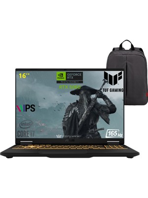 Asus Tuf Gaming F16 FX608JMR P5 Intel Core I7-14650HX 32GB 2tb SSD RTX5060 115W 16" Fhd+ 165Hz WIN11 Gaming Laptop (Çanta Hediyeli)