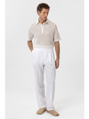 Antioch Ekru Polo Yaka Örgü Erkek T-Shirt