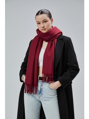 Derikem Kadın Yumuşak Dokulu Akrilik Basic Kışlık Şal Bordo