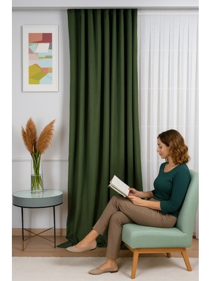 Quba Deco Kadife Dokulu Ada Fon Perde Salon Yatak Odası