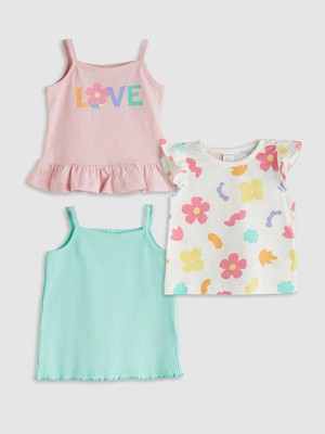 Lc Waikiki Yeni Sezon Çiçekli Kız Bebek Bluz 3'lü