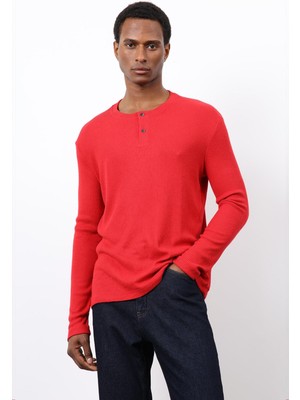 Antioch Kırmızı Fitilli Düğmeli Yaka T-Shirt