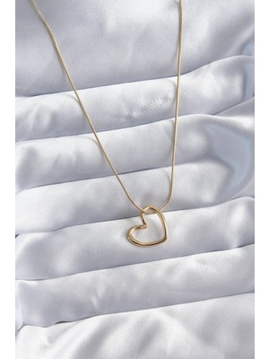 LTG Nova 316L Çelik Zincir Gold Renk Kalp Model Kadın Kolye