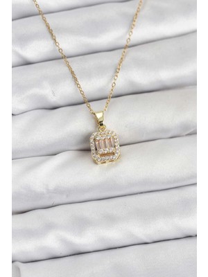 LTG Nova 316L Çelik Zincir Gold Renk Baget Model Kadın Kolye