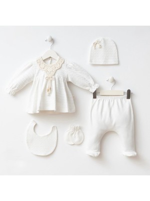 Butik Kız Bebek %100 Pamuklu Antialerjik Hastane Çıkışı 5 'li Yenidoğan Set