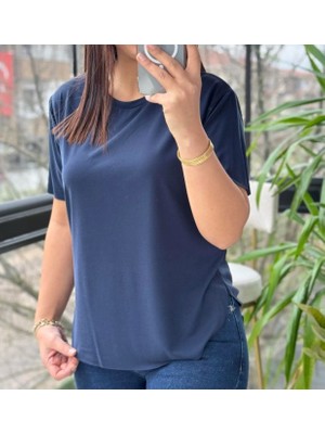 Pembe T-Shirt Pamuklu Kumaş Dokulu