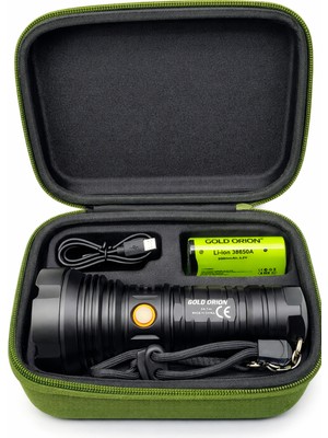 Goldorion Gold Orion OR-T40 100W 6000 Lümen Şarjlı El Feneri | 38650 Batarya | 5 Işık Modu | Taşıma Çantalı