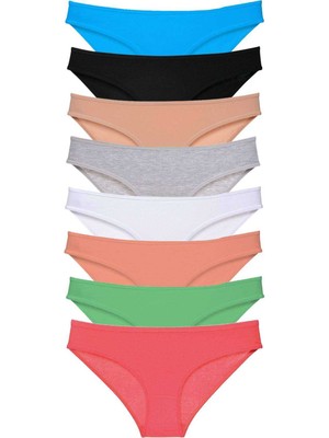 Marsilyan 8 Adet Süper Eko Set Likralı Kadın Slip Külot Set 7