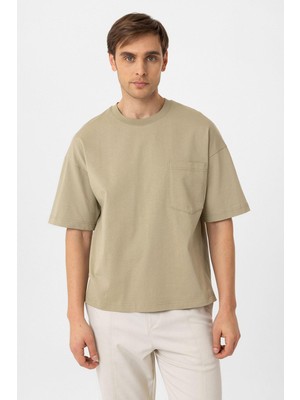 Antioch Haki Relaxed Basic Erkek T-Shirt