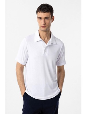 Antioch Beyaz Regular Fit Polo Yaka Erkek T-Shirt