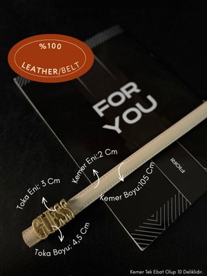 Fiori Hakiki Bombeli Deri Yazılı Toka Detaylı Kadın Kemeri, Ceket Kemeri, Gömlek Kemeri, Elbise Kemeri