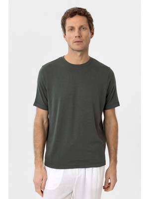 Antioch Haki Regular Fit Basic Erkek T-Shirt