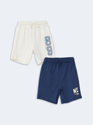 Lc Waikiki Yeni Sezon Beli Lastikli Baskılı Erkek Çocuk Şort 2'li