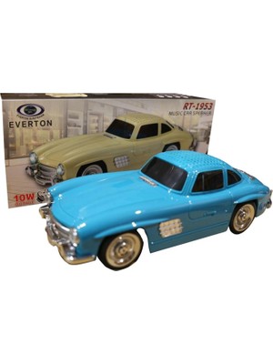 Everton RT-1953  Mavi (Blue) Arabalı  Bluetooth Fm-Usb-Tf-Aux Şarjlı Nostaljik Radyo