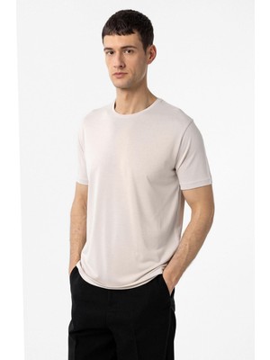 Antioch Taş Regular Fit Modal Teknik Kumaş Erkek T-Shirt