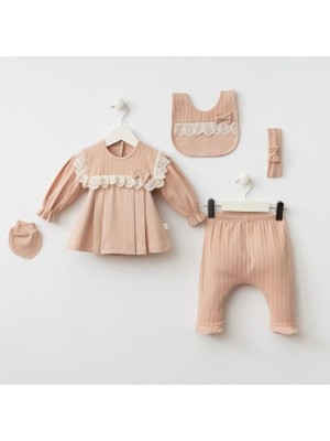 Butik Kız Bebek %100 Pamuklu - Antialerjik 5'li Hastane Çıkışı Yenidoğan Set