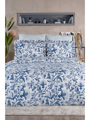 Uçkan Home %100 Pamuk Fırfırlı Çift Kişilik Nevresim Seti