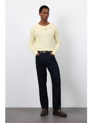 Antioch Sarı Fitilli Düğmeli Yaka T-Shirt