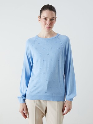 Lc Waikiki Yeni Sezon Bisiklet Yaka Çiçekli Kadın Triko Kazak