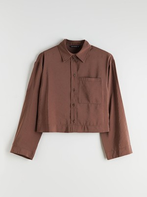 Lc Waikiki Yeni Sezon Oversize Modal Karışımlı Kadın Gömlek